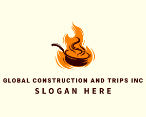 Oriental - Flaming Wok Restaurant logo design