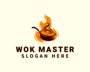 Flaming Wok Restaurant logo design