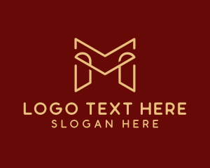 Letter M - Gold Law Firm Paralegal logo design