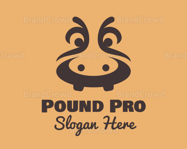 Brown River Hippopotamus Logo