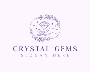 Jewel Gemstone Hand logo design