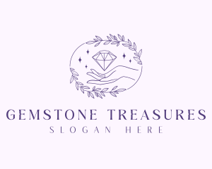 Jewel Gemstone Hand logo design