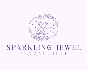 Jewel Gemstone Hand logo design