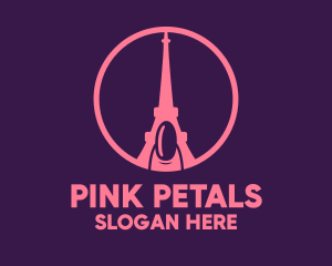 Pink Nail Eiffel Tower logo design