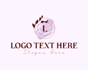 Cosmetology - Elegant Leaf Floral Watercolor logo design