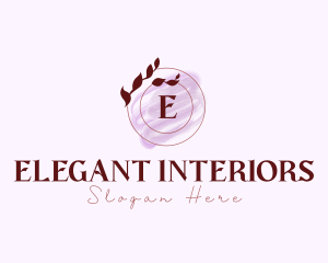 Elegant Leaf Floral Watercolor logo design