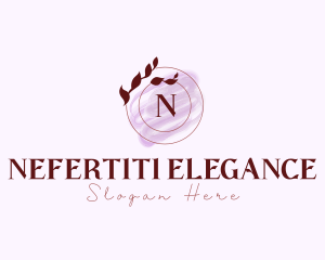 Elegant Leaf Floral Watercolor logo design