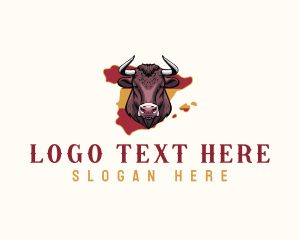 Map - Spanish Wild Bull logo design