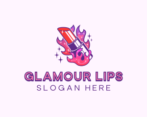 Lipstick - Lipstick Flame Beauty logo design