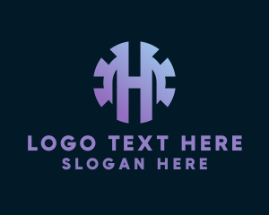 Cogwheel - Industrial Letter H logo design