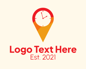 Clock - Clock Location Pin logo design