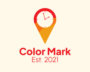 Marker - Clock Location Pin logo design