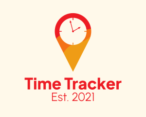 Clock Location Pin  logo design