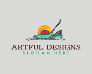 Lawn Mower Landscaping logo design