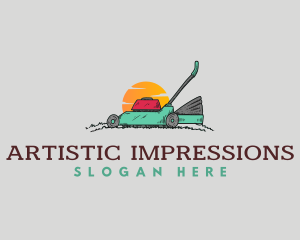 Lawn Mower Landscaping logo design