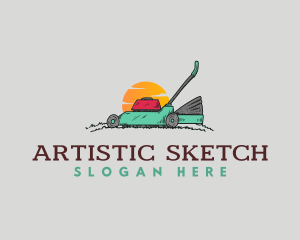 Lawn Mower Landscaping logo design