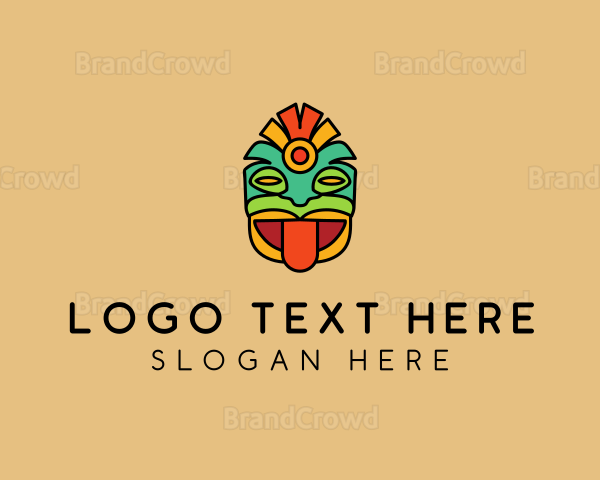 Colorful Mayan Mask Logo