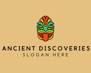 Colorful Mayan Mask  logo design