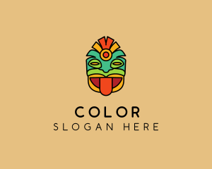 Colorful Mayan Mask  logo design