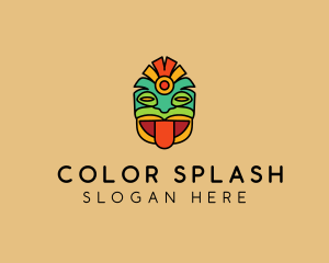 Colorful Mayan Mask  logo design