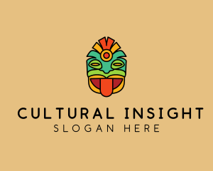 Colorful Mayan Mask  logo design