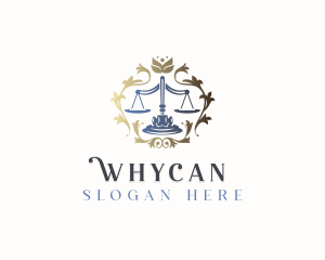 Courthouse - Judicial Scale Law logo design