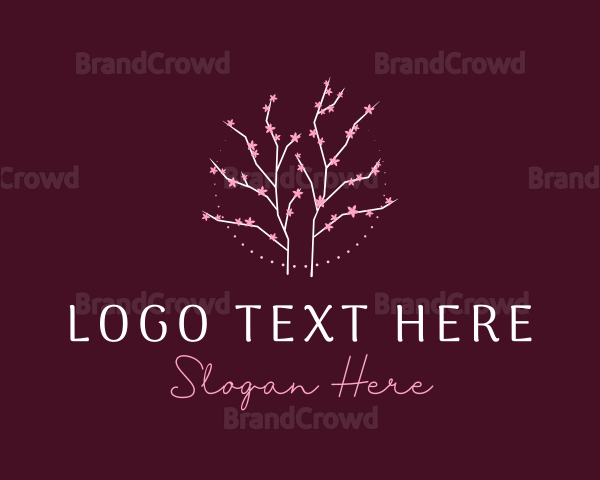 Floral Cherry Blossom Tree Logo