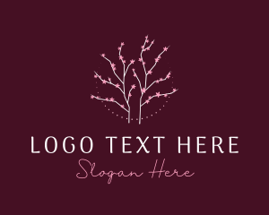 Spa - Floral Cherry Blossom Tree logo design