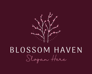 Floral Cherry Blossom Tree logo design