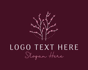 Cherry Tree - Floral Cherry Blossom Tree logo design