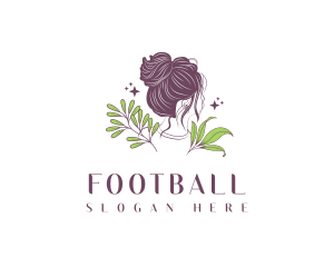 Woman Hair Leaf Logo