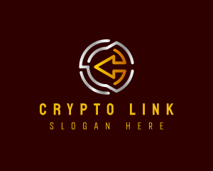 Digital Cryptocurrency Arrow logo design