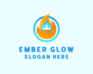 Ember - Fire Ice Snowflake logo design