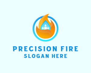 Fire Ice Snowflake logo design