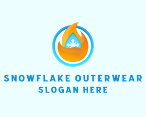 Fire Ice Snowflake logo design