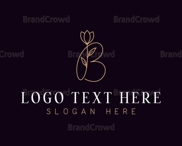 Botanical Flower Letter B Logo