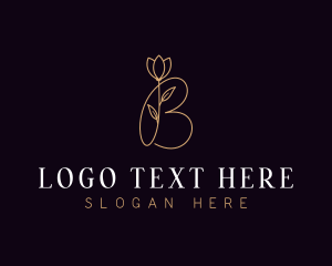 Decor - Botanical Flower Letter B logo design