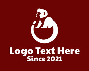 Zoology - Wild Monkey Silhouette logo design