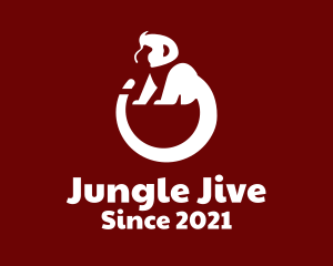 Wild Monkey Silhouette logo design