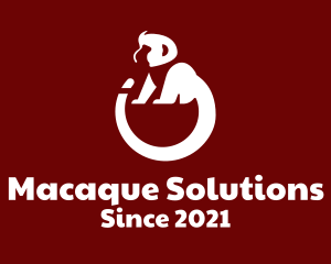 Macaque - Wild Monkey Silhouette logo design