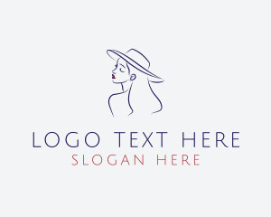 Hairstyling - Fashion Hat Lady logo design