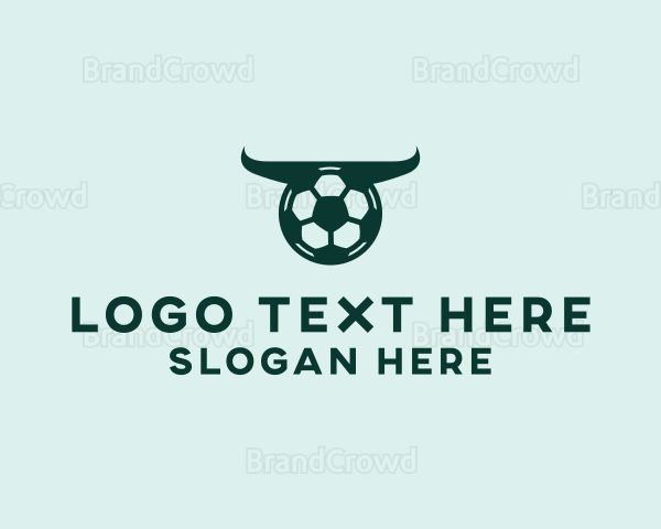 Soccer Ball Bull Horns Logo