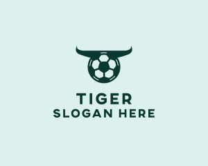 Soccer Ball Bull Horns  Logo