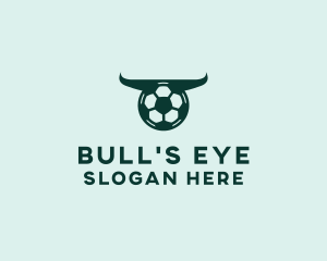 Soccer Ball Bull Horns  logo design