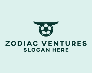 Soccer Ball Bull Horns  logo design