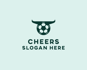 Soccer - Soccer Ball Bull Horns logo design