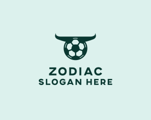 Soccer Ball Bull Horns  logo design