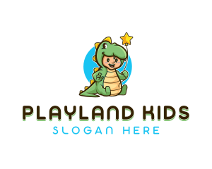 Dinosaur Child Costume Party logo design