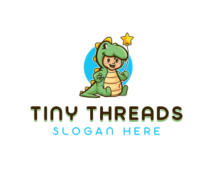 Dinosaur Child Costume Party logo design