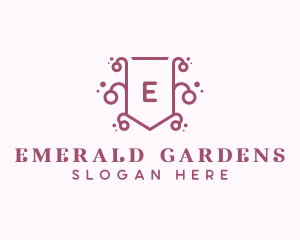 Botanical Floral Shield logo design